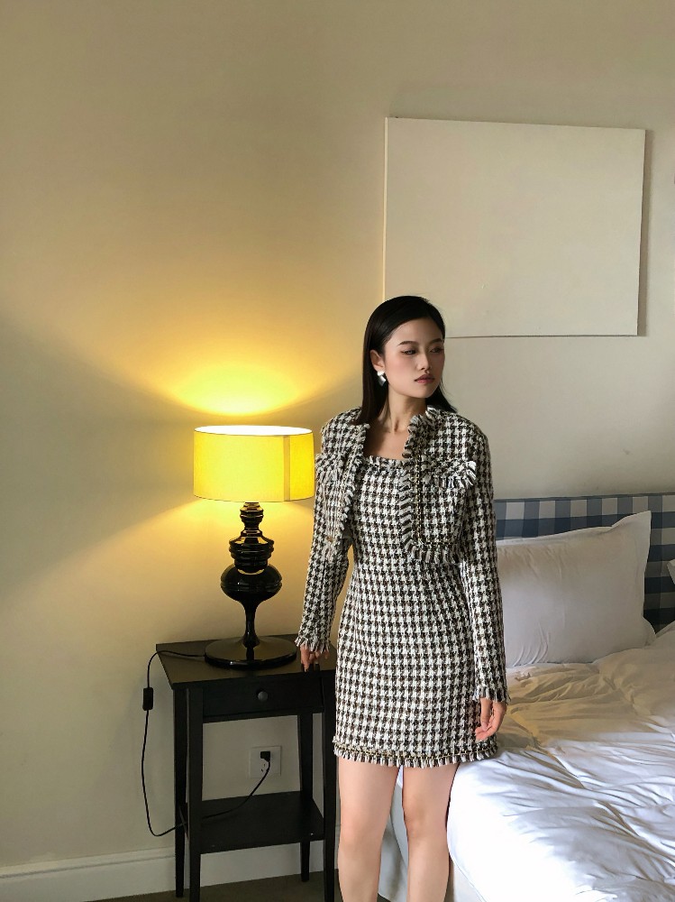 顯瘦連衣吊帶裙套裝